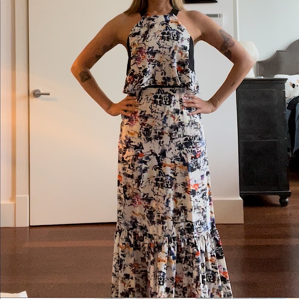 Parker silk/satin floor length dress, Sz S